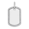 14K White Gold Personalized Diamond Dog Tag Charm