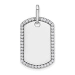 14K White Gold Personalized Diamond Dog Tag Charm view