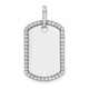 14K White Gold Personalized Diamond Dog Tag Charm