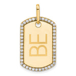 14K Yellow Gold Personalized Diamond Dog Tag Charm view
