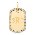 14K Yellow Gold Personalized Diamond Dog Tag Charm view