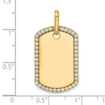 14K Yellow Gold Personalized Diamond Dog Tag Charm view