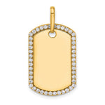 14K Yellow Gold Personalized Diamond Dog Tag Charm view