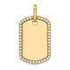 14K Yellow Gold Personalized Diamond Dog Tag Charm