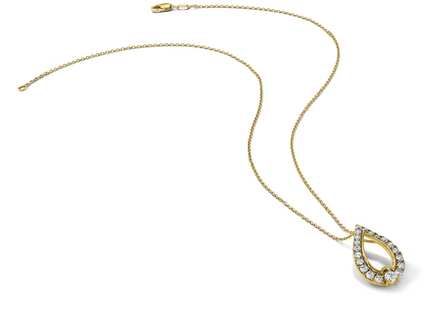 14k Polished 1/2 carat Diamond Teardrop Chain Slide
