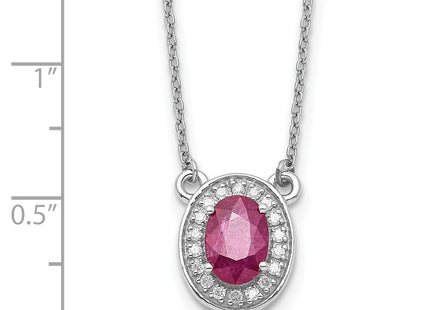 14K white gold diamond oval necklace, another view