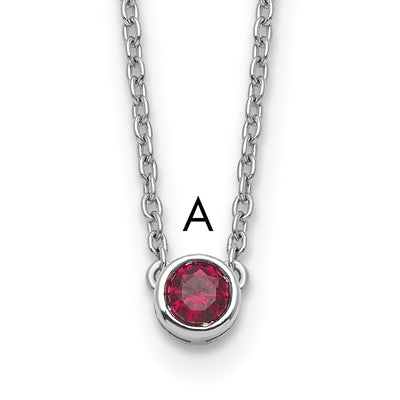 14K White Gold 1 Genuine Birthstone Complete Family Necklace
