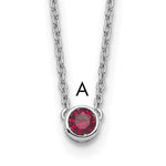 14K White Gold 1 Synthetic Birthstone Complete Family Necklace view 1