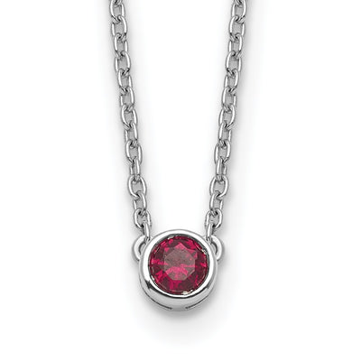14K White Gold 1 Genuine Birthstone Complete Family Necklace