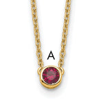14K 1 Synthetic Birthstone Complete Family Necklace view 1