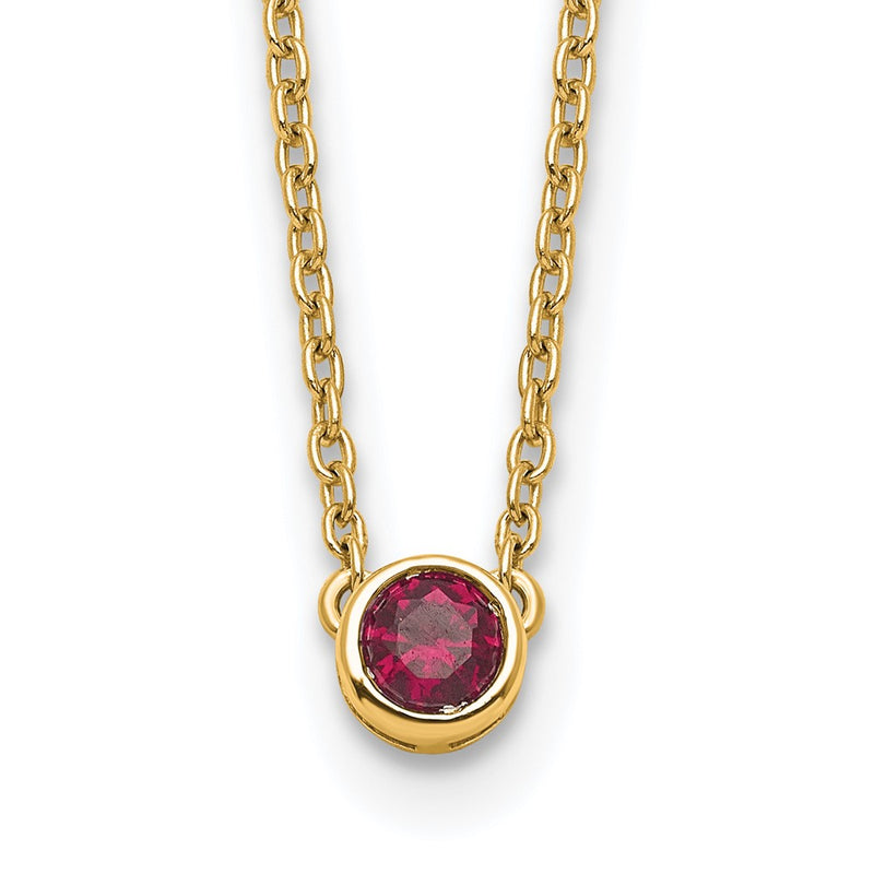14K gold birthstone necklace, alternate view