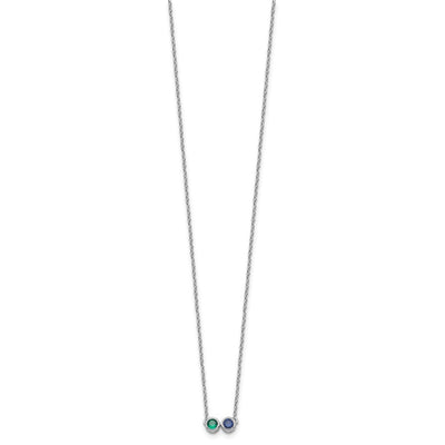 14K White Gold 2 Synthetic Birthstone Complete Family Necklace