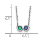 14K White Gold 2 Family Birthstone Necklace Mounting view 3