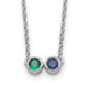 14K White Gold 2 Genuine Birthstone Complete Family Necklace
