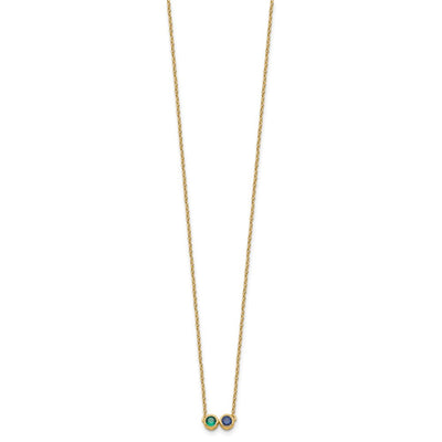14K 2 Genuine Birthstone Complete Family Necklace