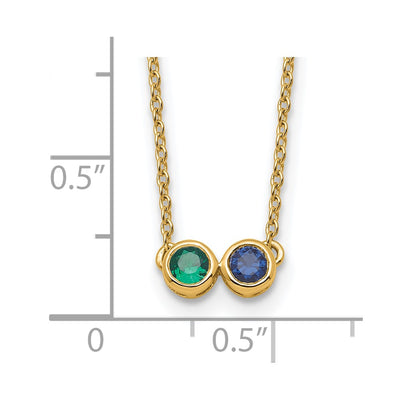 14K 2 Genuine Birthstone Complete Family Necklace