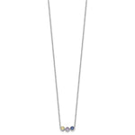 14K White Gold 3 Genuine Birthstone Complete Family Necklace view 3