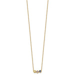 14K 3 Synthetic Birthstone Complete Family Necklace view 3
