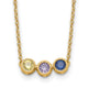 14K 3 Genuine Birthstone Complete Family Necklace