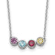14K White Gold 4 Genuine Birthstone Complete Family Necklace