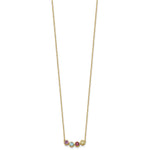 14K 4 Genuine Birthstone Complete Family Necklace view 3