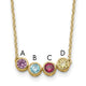 14K 4 Genuine Birthstone Complete Family Necklace