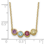 14K 4 Genuine Birthstone Complete Family Necklace view 4