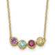 14K 4 Genuine Birthstone Complete Family Necklace