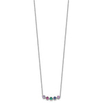 14K White Gold 5 Synthetic Birthstone Complete Family Necklace view 3