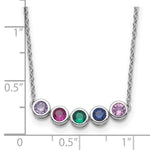 14K White Gold 5 Genuine Birthstone Complete Family Necklace view 4