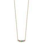 14K 5 Synthetic Birthstone Complete Family Necklace view 3