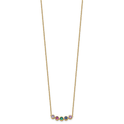 14K 5 Synthetic Birthstone Complete Family Necklace