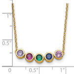 14K 5 Synthetic Birthstone Complete Family Necklace view 4