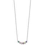 14K White Gold 6 Synthetic Birthstone Complete Family Necklace view 3