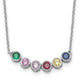 14K White Gold 6 Genuine Birthstone Complete Family Necklace