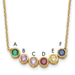 14K 6 Family Birthstone Necklace Mounting view 2