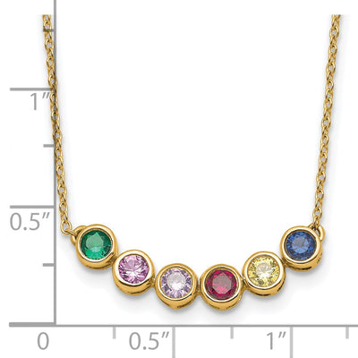 14K 6 Genuine Birthstone Complete Family Necklace