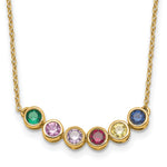 14K 6 Family Birthstone Necklace Mounting view 1