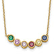 14K 6 Synthetic Birthstone Complete Family Necklace