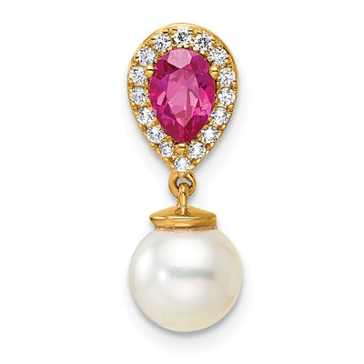 14K gold diamond teardrop chain