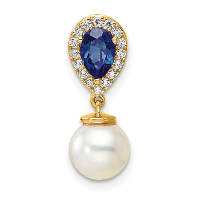 14K gold diamond teardrop chain