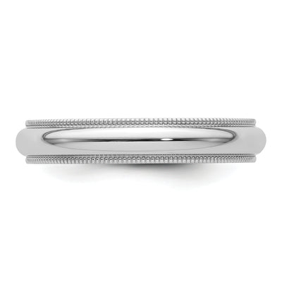 Platinum Polished Milgrain Comfort Fit Wedding Band