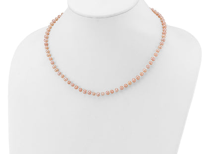 14k 4- Pink Near-Round Freshwater Cultured Pearl Necklace