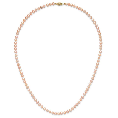 14K Pink Near-Round Freshwater Cultured Pearl Bracelet