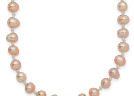 14k 4- Pink Near-Round Freshwater Cultured Pearl Bracelet