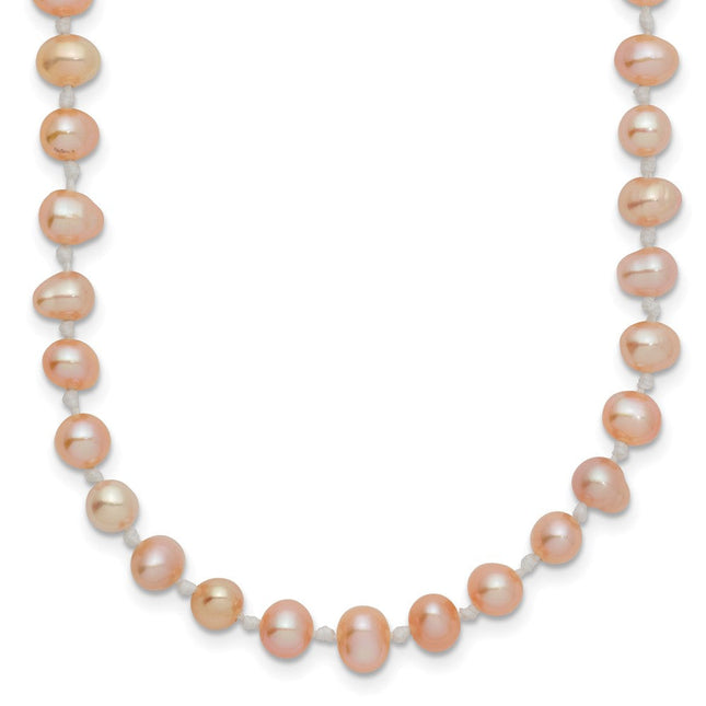 14k 4- Pink Near-Round Freshwater Cultured Pearl Bracelet