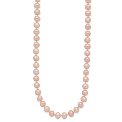 14K Pink Near-Round Freshwater Cultured Pearl Necklace