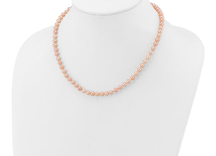 14k 5- Pink Near-Round Freshwater Cultured Pearl Necklace
