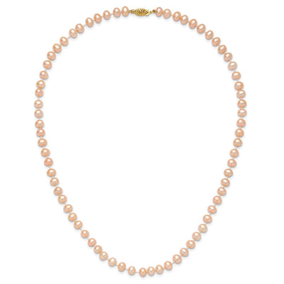 14K Pink Near-Round Freshwater Cultured Pearl Bracelet