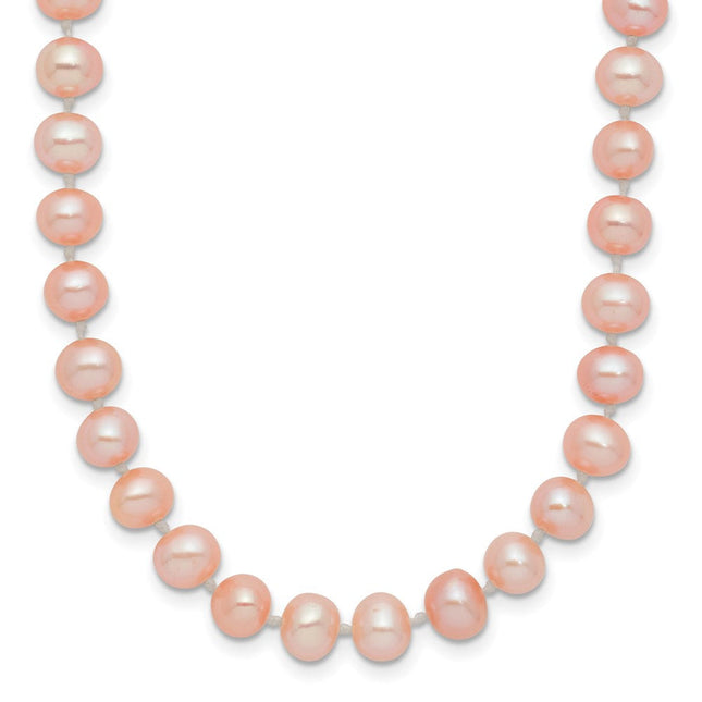 14k 5- Pink Near-Round Freshwater Cultured Pearl Bracelet